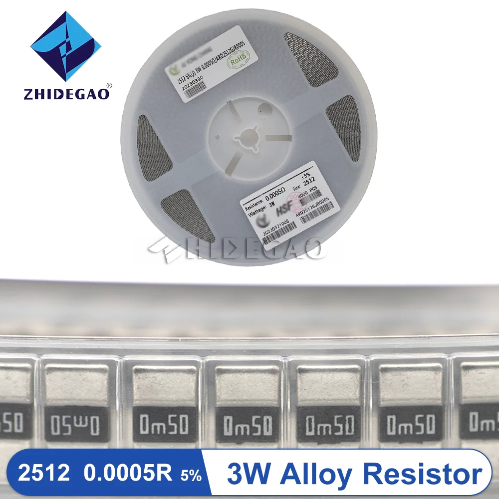 1Reel/4000pcs 2512 0.0005R SMD 3W 5% Alloy Resistor Resistance