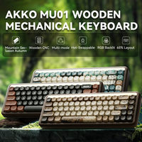 Akko MU01  Wooden Mechanical Keyboard MOA Profile RGB Hot-swappable BT 5.0/2.4G Wireless & Type-C Wired Gaming Keyboard