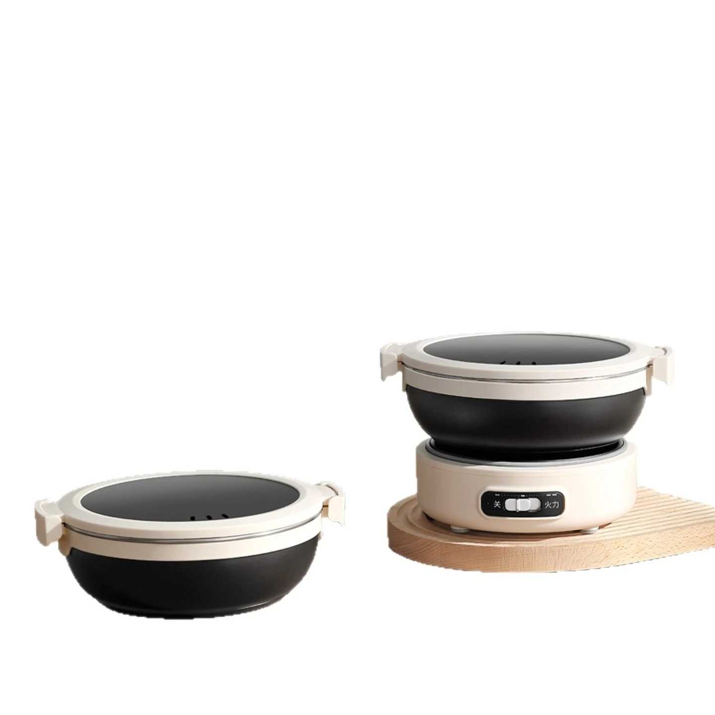 portable electric cooking pot folding pot multi-functional small stainless steel travel split electric hot pot