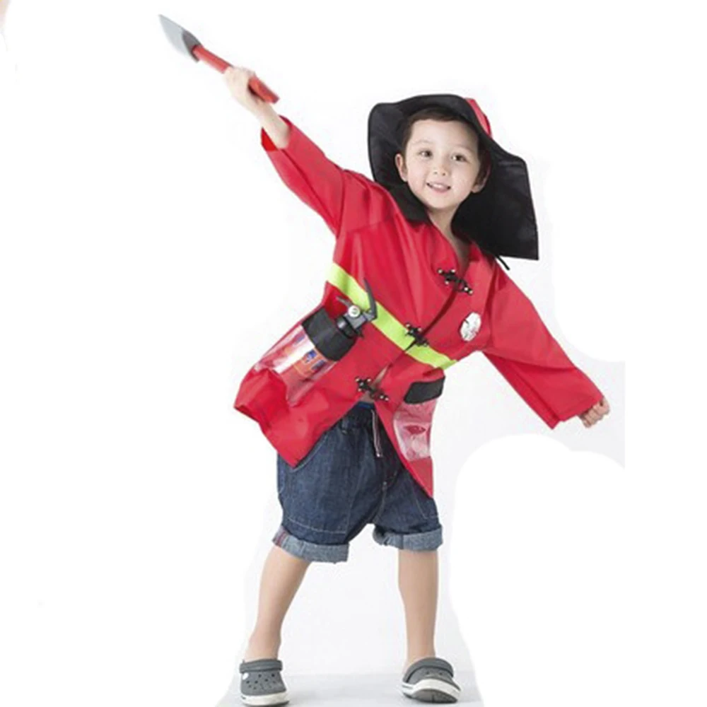 Fireman Cosplay Costume for Kids Firefighter Sam Uniform Children Halloween Role Play Clothing Baby Boy City Hero Dress Up