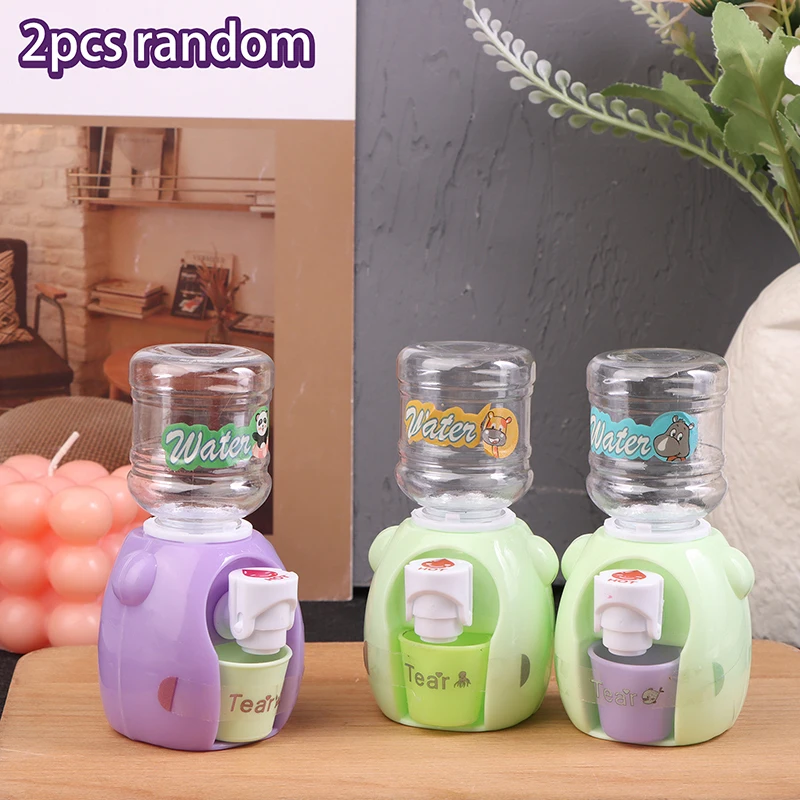 2pcs Random Color Mini Water Dispenser Cute Baby Kitchenware Toy Simulation Drinking Fountain Device Water Cooler Decor Ornament