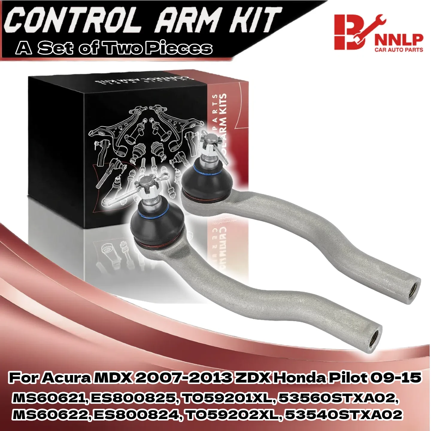 

Наконечники рулевой тяги для Acura MDX 2007-2013 ZDX 2010-2013 Пилот передний внешний ES800824, TO59202XL, 53540STXA02