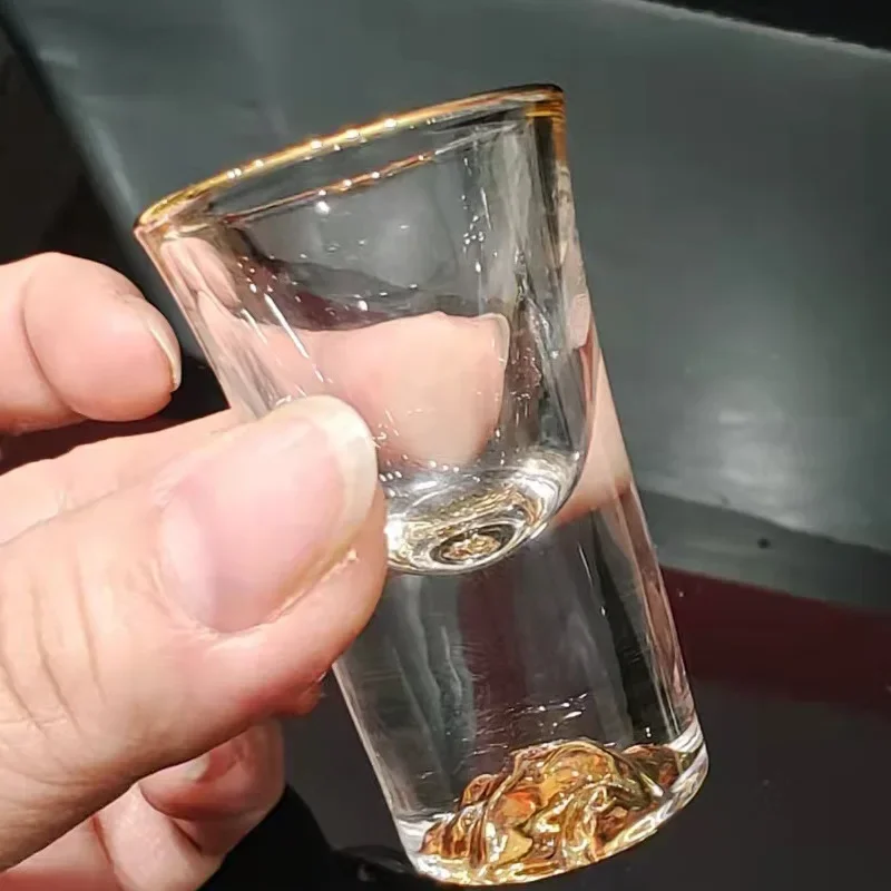 Lead-free glass glasses, Jinshan Baijiu, a glass of gold, a gold bullion bullet Cup