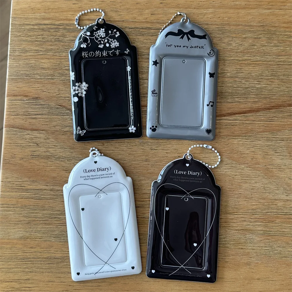 Multifunction Kpop Photocard Holder with Keychain PVC 3 Inch Mini Photo Holder Cute Original Idol Photos Protective Cover