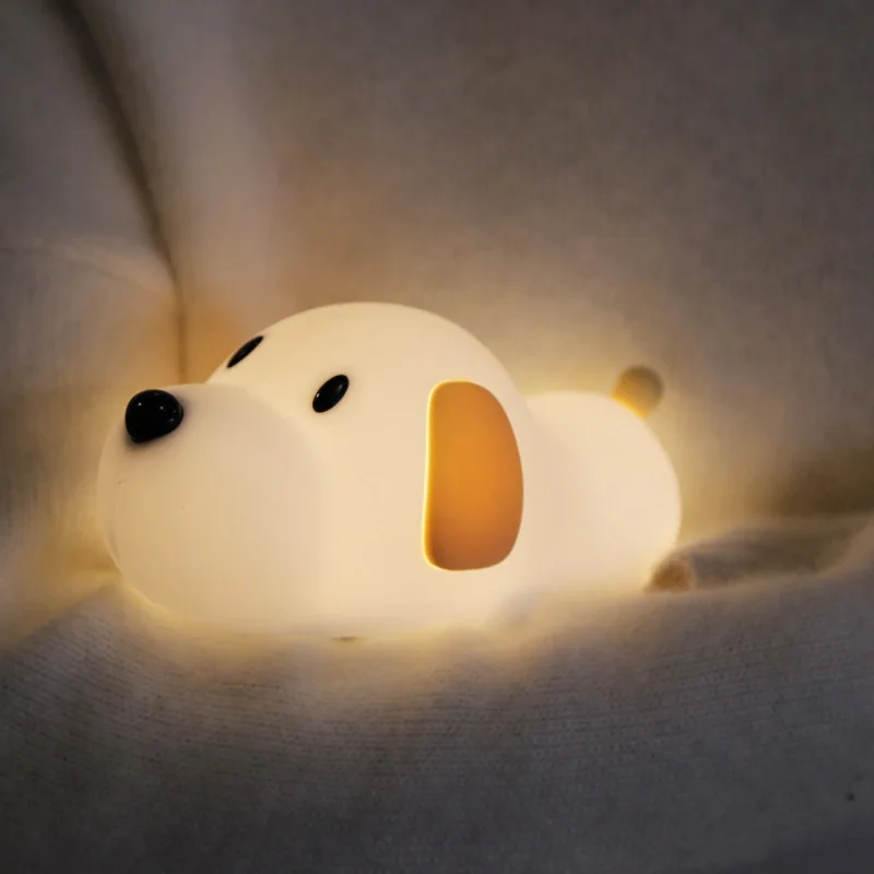 

Puppy night light, baby feeding, eye protection, soft light, sleep, pat, silicone, rechargeable, bedroom, creative kids