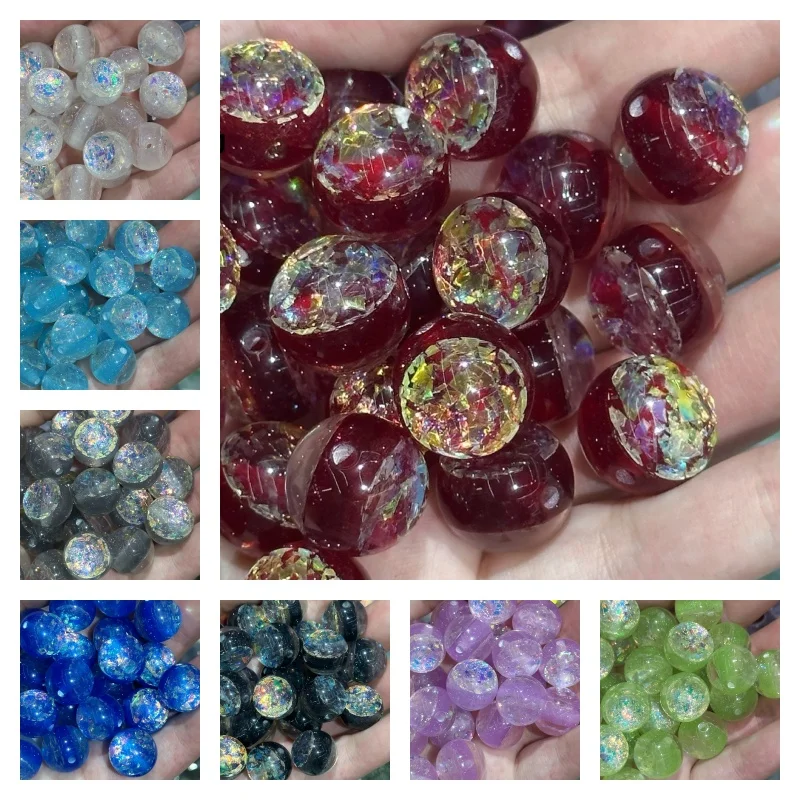 

Wholesale 50pcs/lot 16mm color effect geometry rounds shape resin straight hole beads diy jewelry accessory