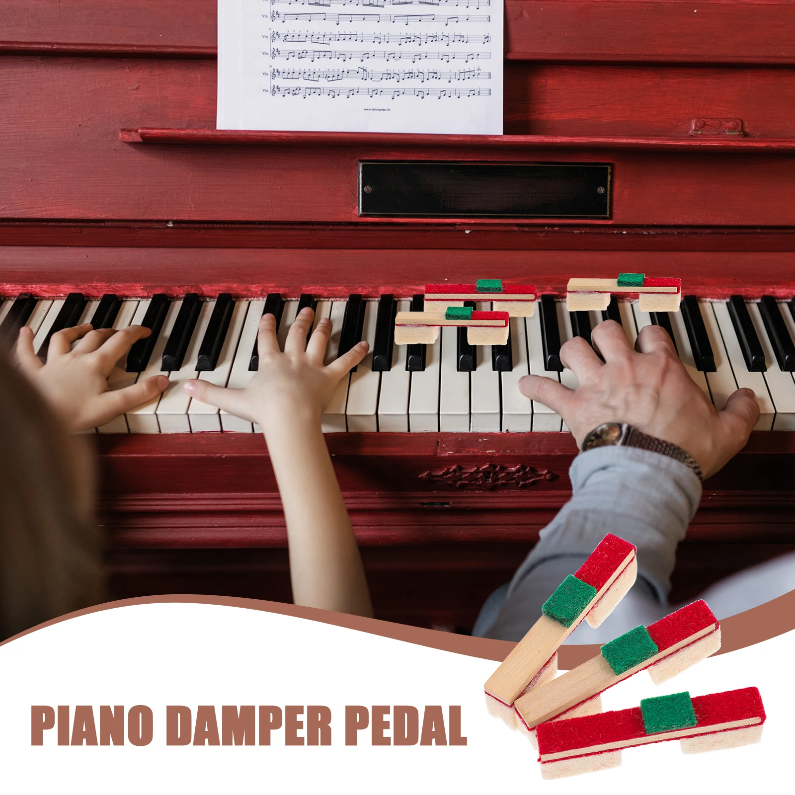 

3 Pcs Bass Piano Silencers Felt Stick Mute Block Device Accessory Reliable Professional Keyboard Instrument
