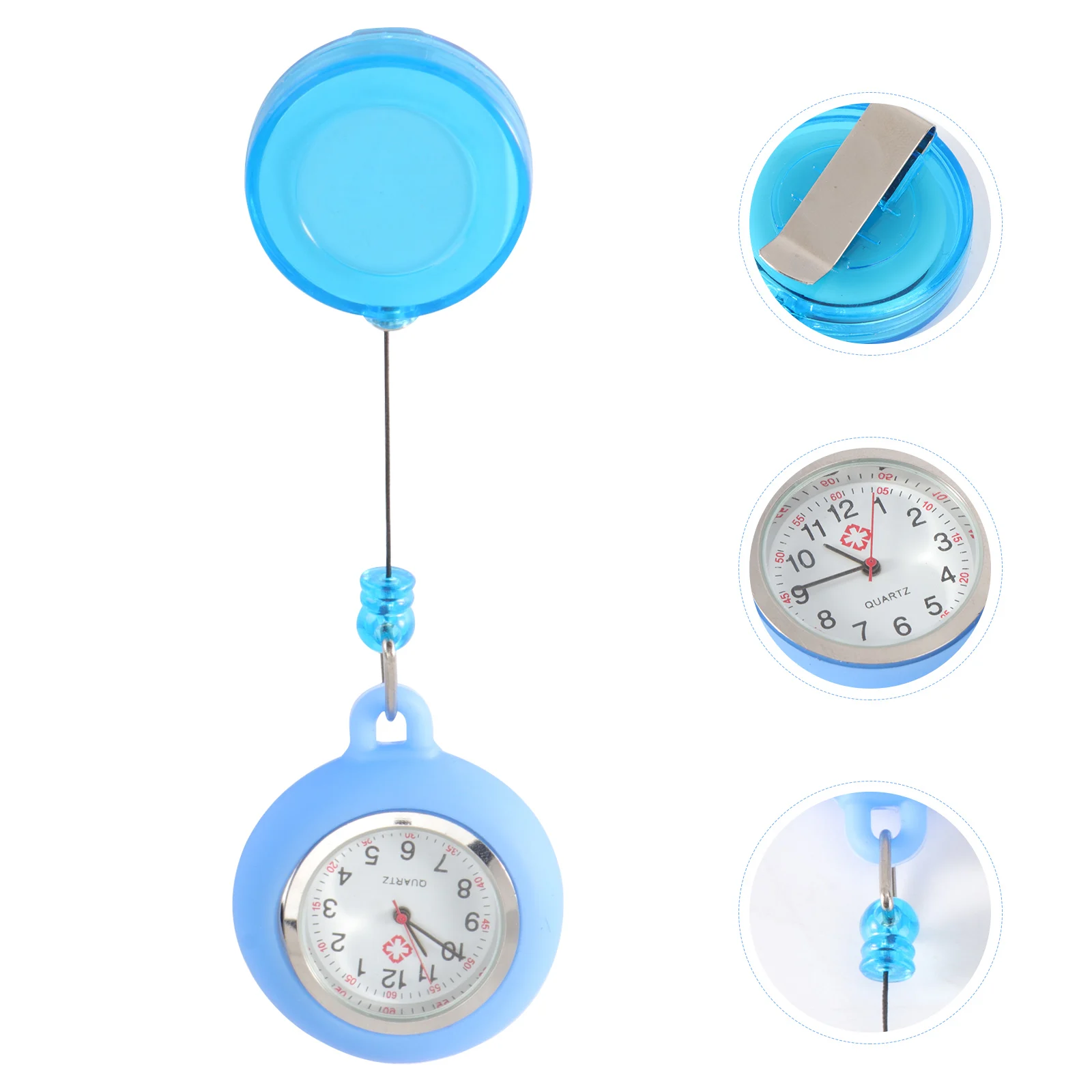 Luminous Doctor Watch Badge Reel Pocket Watch Fashion Smiling Face Durable Lightweight Accurate Time Clear Number Clip-On