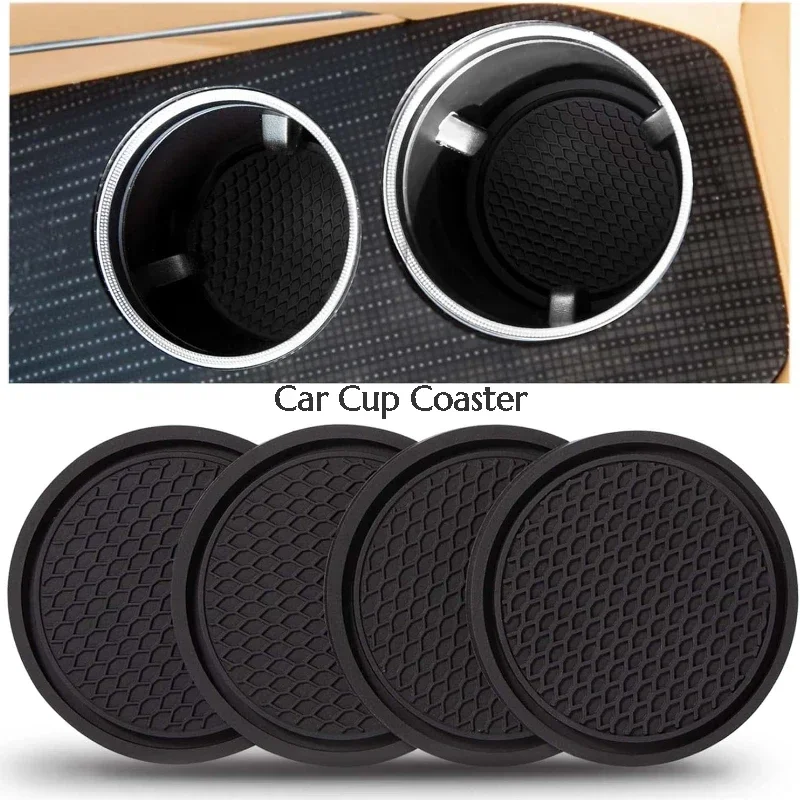 

GEFENSI 4 Pack Car Cup Holder Non-slip Pad Universal Insert Coasters Auto Interior Accessories Cup Holder Anti Slip Insert Pads