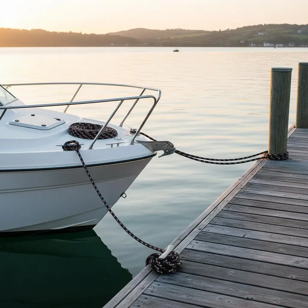 Schwarze Bootsleine 10 mm x 100 m aus Polypropylen, Bruchlast 645 kg, für Anlegen, Marine, Camping und schwere Arbeiten – Detail 1