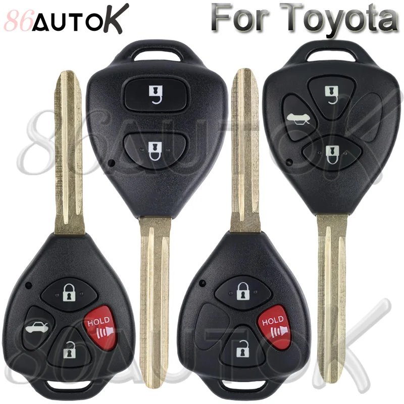 86AUTOK - Obudowa kluczyka zdalnego sterowania do Toyota Camry RAV4 Yaris Corolla Avalon Matrix Venza, zamiennik obudowy kluczyka samochodowego z 2/3/4 przyciskami