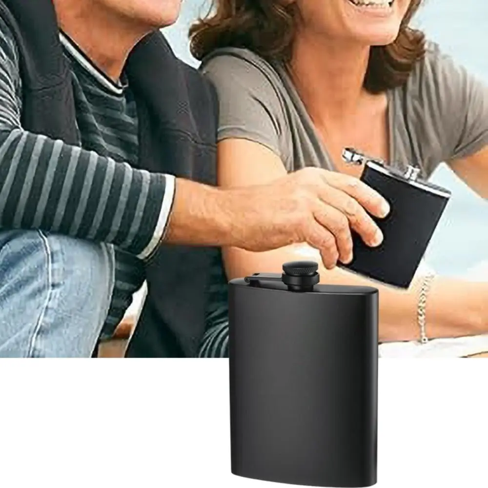 

Портативная 6/8/12 унций черная карманная фляга из нержавеющей стали прочная набедренная фляжка мини-несломанная бутылка для виски для мужчин