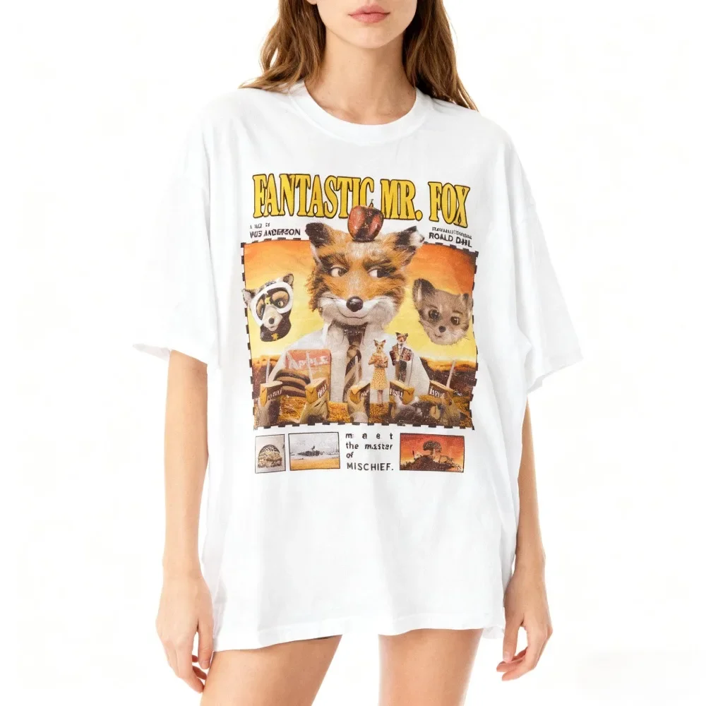 Fantástico Mr Fox Wes Anderson película Roald Dahl Mr Fox Wes Anderson película camisa camisetas películas camisa Unisex hombres mujeres toda la temporada