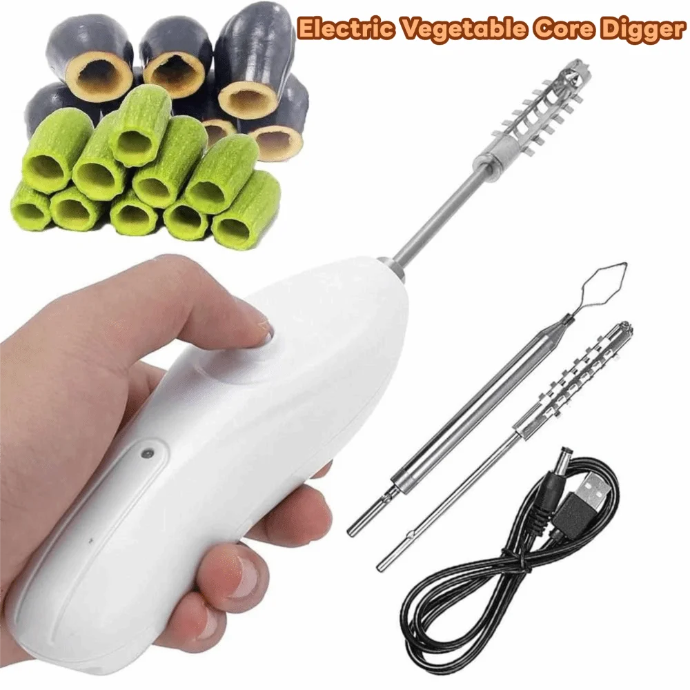 

Replaceable Head Electric Vegetable Core Digger Wear-resistant Stainless Steel Electric Fruit Corer Efficient Effort-saving