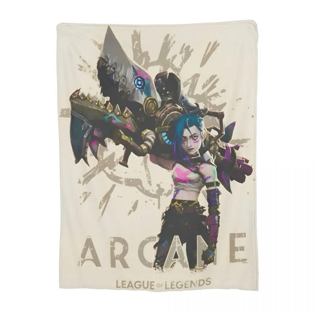 Jinx Arcane Season 2 Blanket Fleece Novelty Warm Throw Blanket for Home Winter