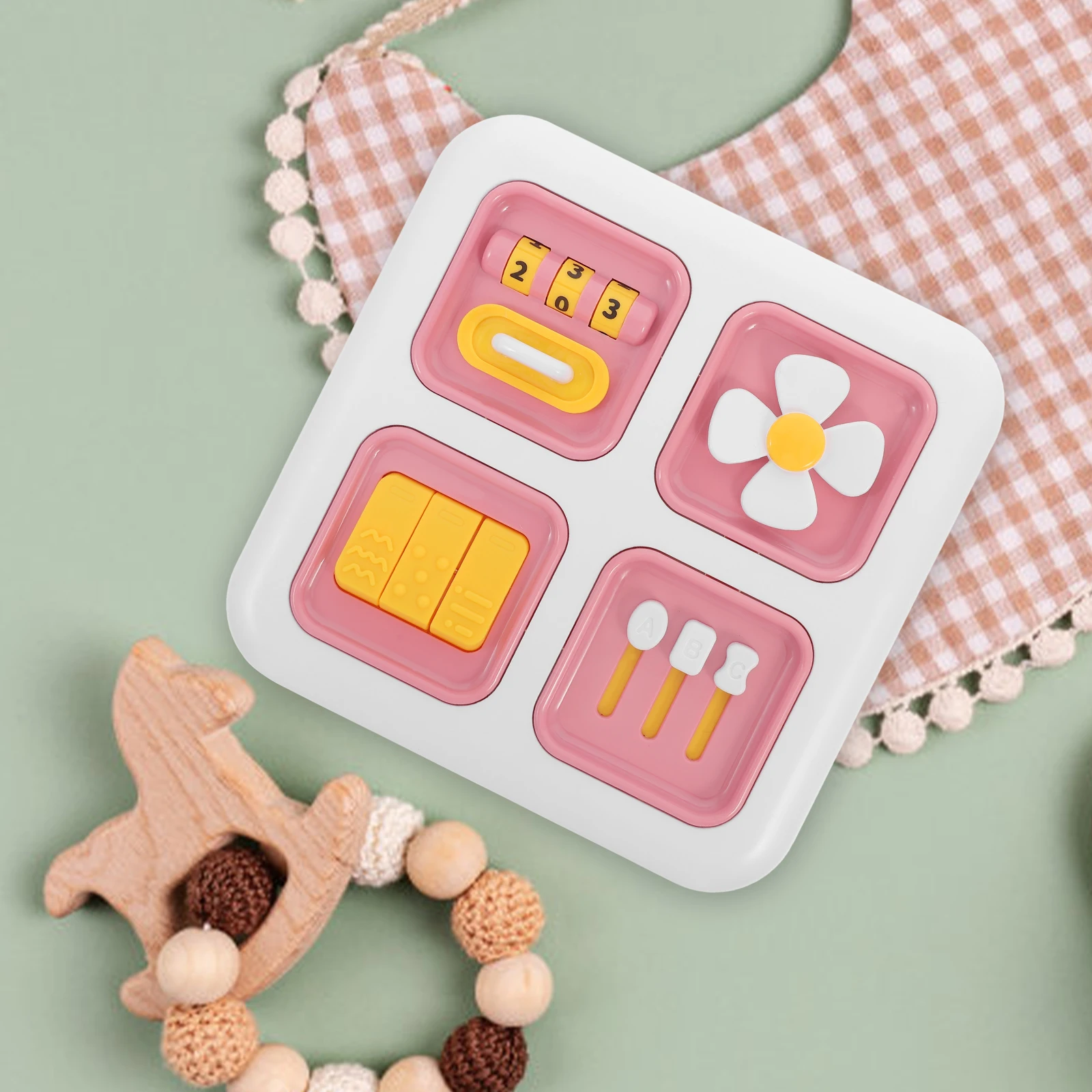 

ToddlerMontessori Toy Years Kids Learning Busy Board Green Montessori Toy For Children Cognitive Plaything Travel Brick