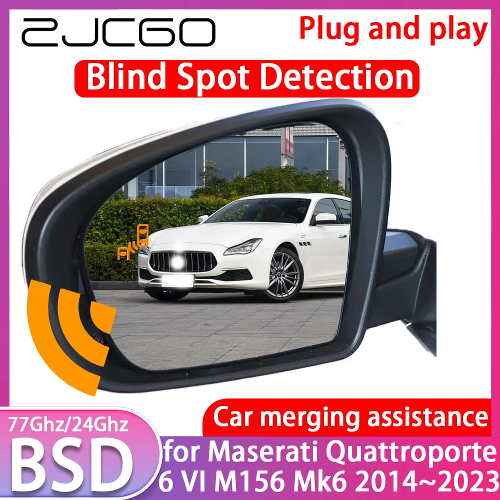 

ZJCGO for Maserati Quattroporte 6 VI M156 Mk6 Blind Spot Detection Car BSD BSA BSM System Driving Warning Radar Alert Mirror