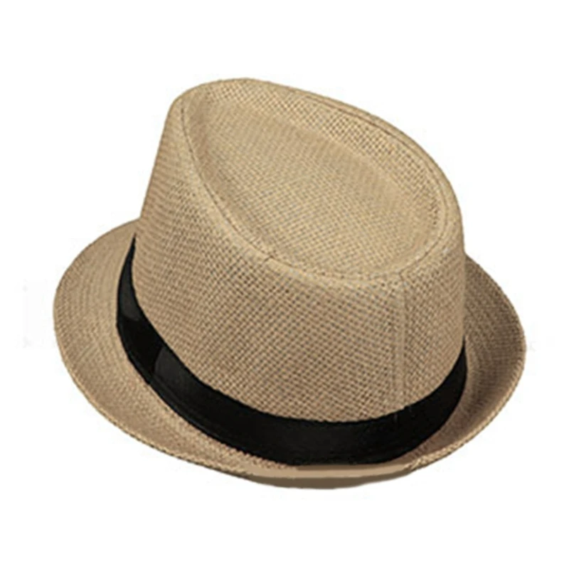 Elegant Hand Weaving Hat Adult Spring Outdoor Camping Straw Hat Breathable Sunproof Hat Fedoras Hat for Gentlemen