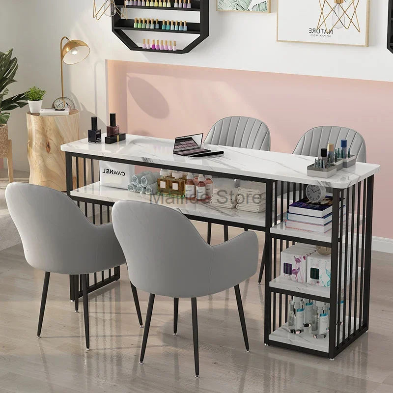 

Modern Wrought Iron Manicure Station For Commercial Furniture Nail Tables Simple Economical Upscale Professional Manicure Table