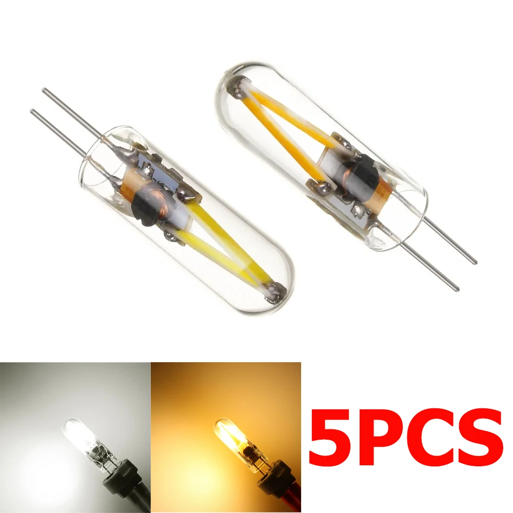 

5PCS G4 LED Light Bulbs AC/DC 12V Replace Filament Glass Lamps Clear Cool White 6000K Warm 3000K 3W Lamp Bombillas COB Bulb