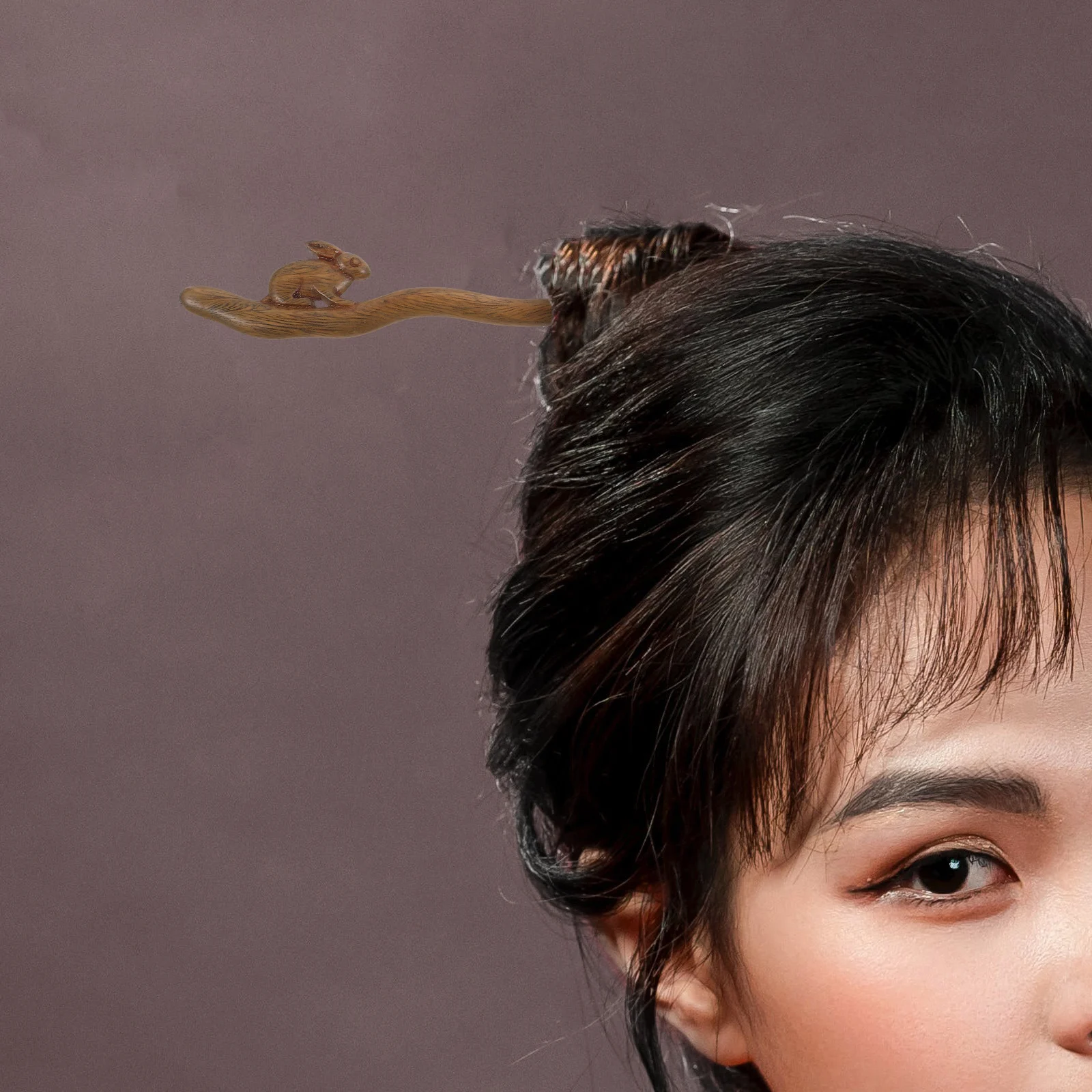 

Wooden Hair Sticks Black Ebony Bunny Hairpin Smooth Edges Hanfu Accessories Women Hair Chopsticks Buns Decorations Party