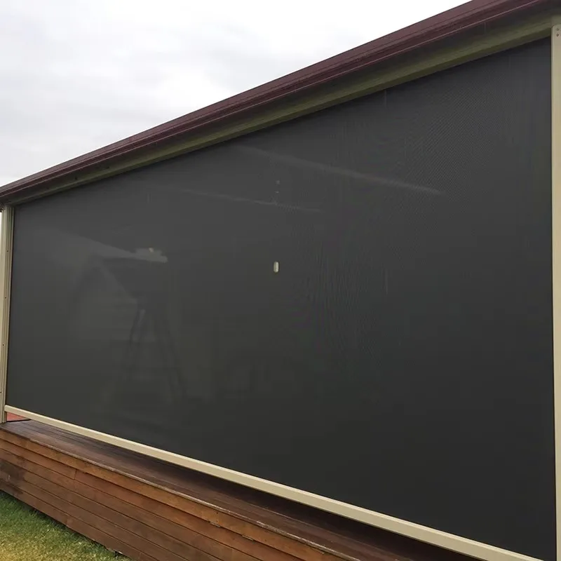 [سعر المصنع] ستائر دوارة بمحرك كبيرة الحجم بعرض 12 متر مخصصة لظلال ستائر مسار بسحاب خارجي