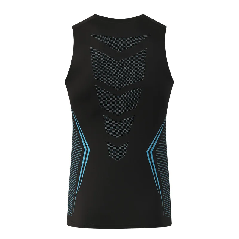 American training vest, quick drying elastic shoulder breathable short sleeved running basketball sports tight fitting vest