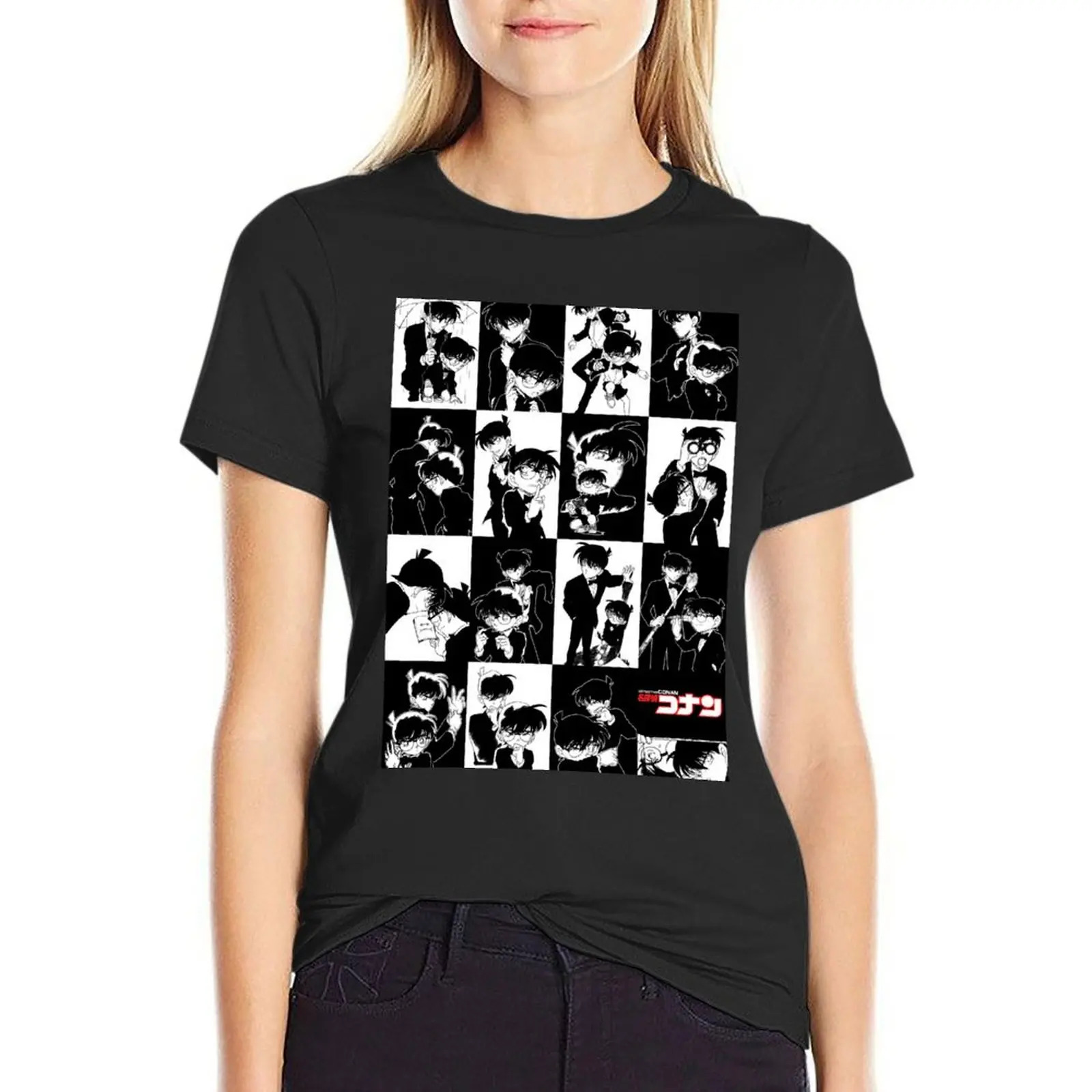 Detective Conan Edit - Conan and Shinichi Collage!! T-Shirt korean fashion hippie clothes luxury designer clothing Women