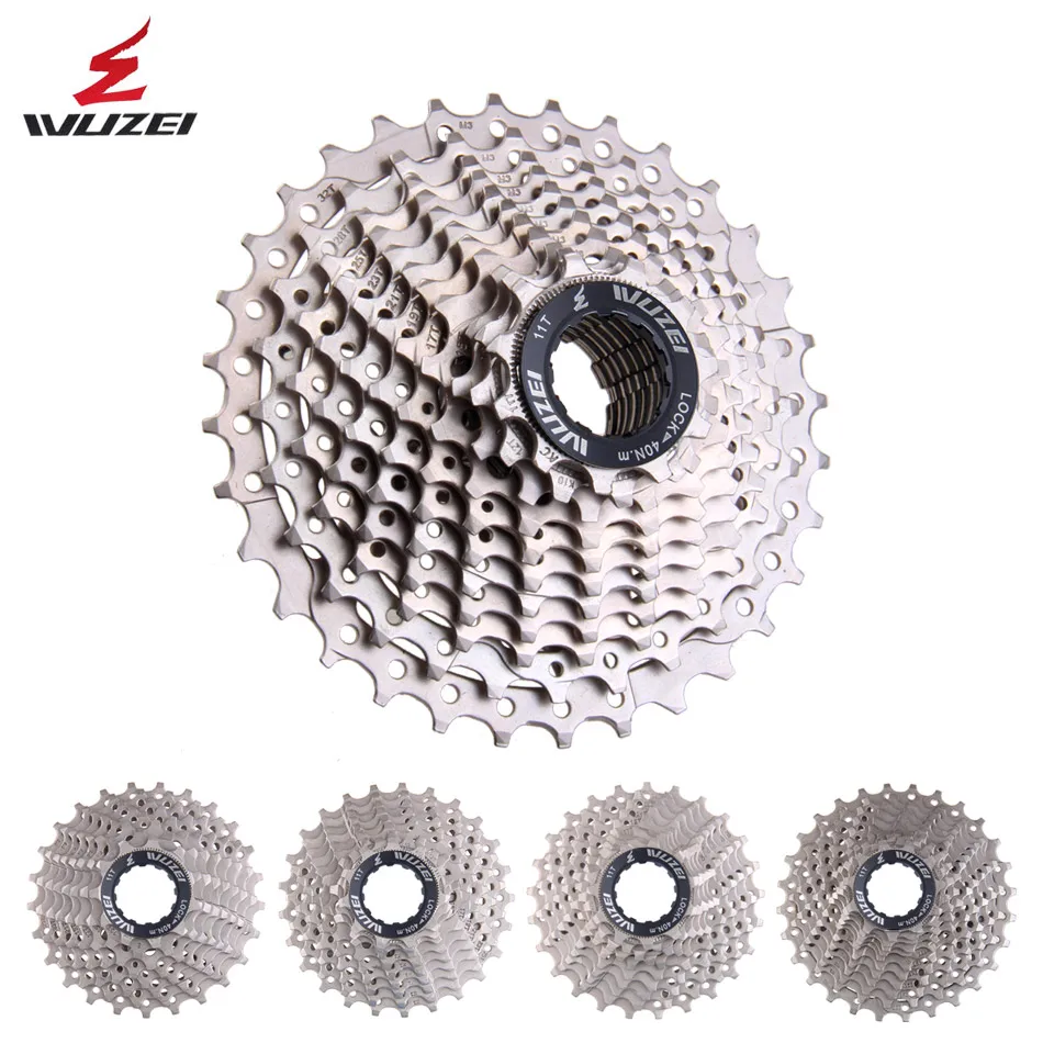 WUZEI 8/9/10/11/12S Road Bike Flywheel 23/25/28/30/32/34/36T Free Wheels 24/27/30S Cassette Sprocket Steel All Size Bicycle Part