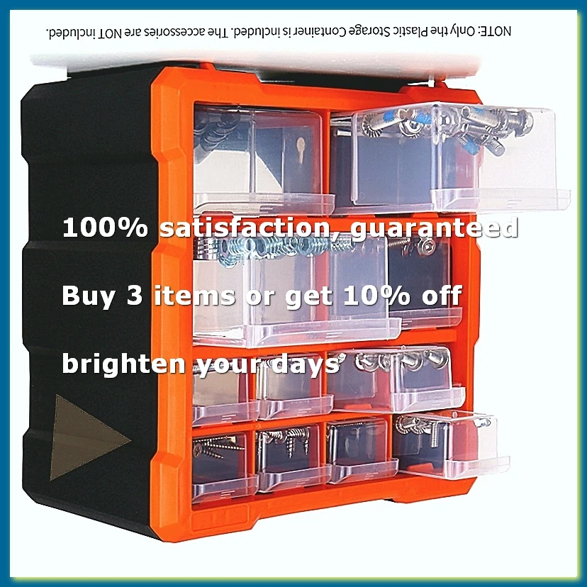 ●Drawer PP+PS Parts Storage Box Multiple Compartments Slot Hardware Box Organizer Craft Cabinet Tools Components Container