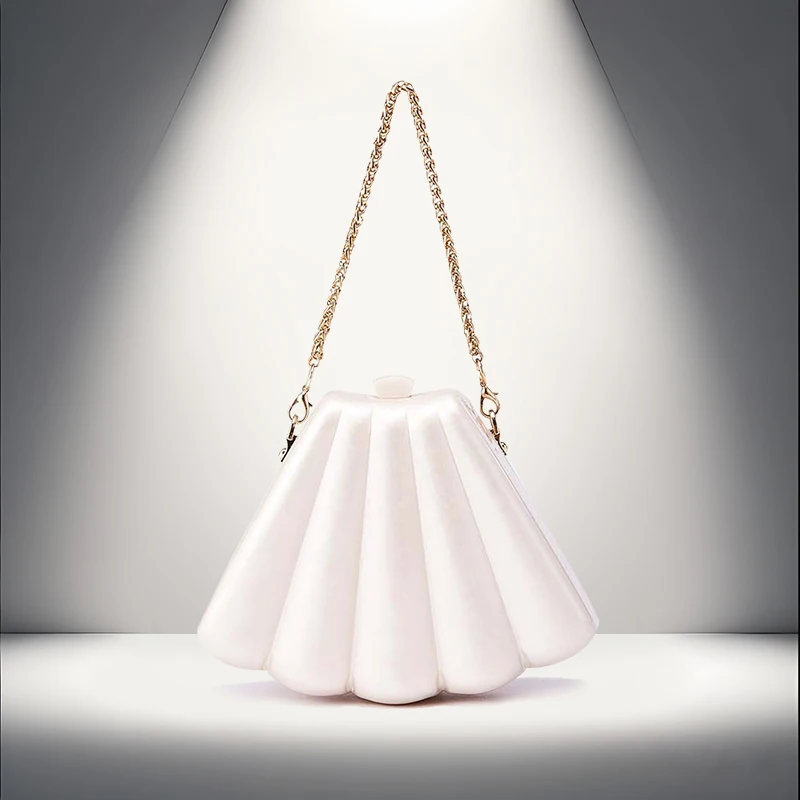

Irregular Shell Acrylic Women's Banquet Bag Fashion Wedding Party Banquet Handbag Single Shoulder Diagonal Cross Bag Small Bag