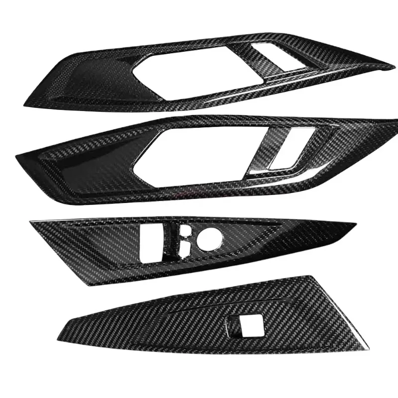 Car Interior Decoration Carbon Fiber Door Handle Frame Panel Cover Trim for BMW 4 Series G22 G23 430i M440i M4 2021 2022 Coupe