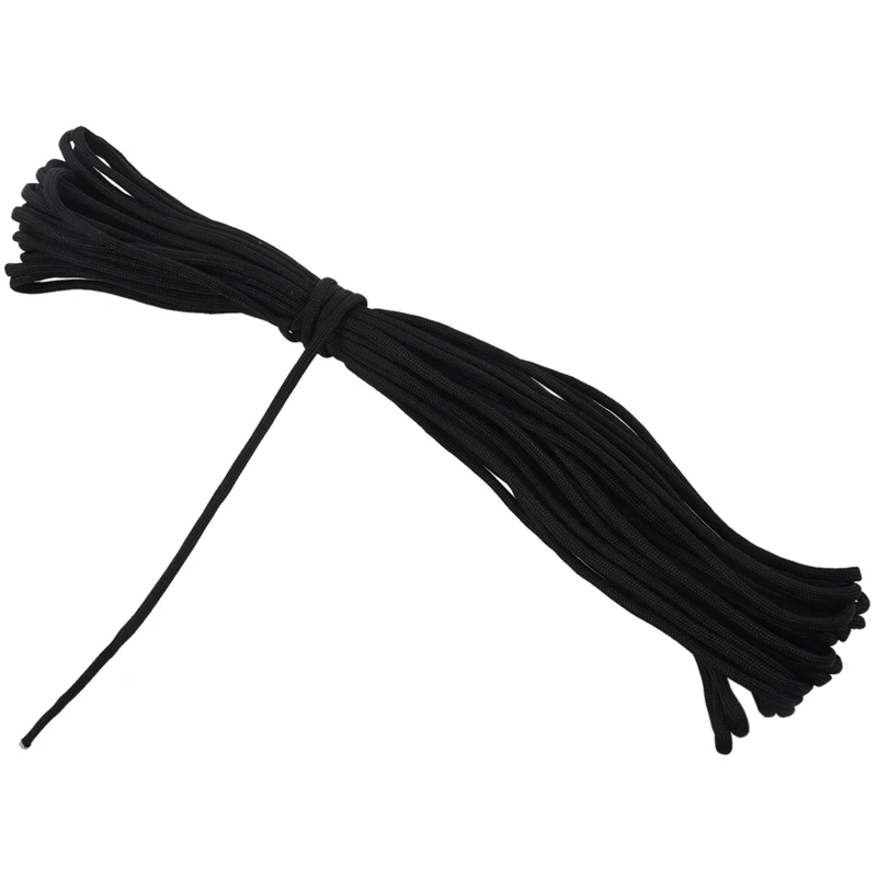 Corde de parachute noire pour camping et escalade, ULd'escalade, 550, 7 brins, 50 pieds, 2 pièces