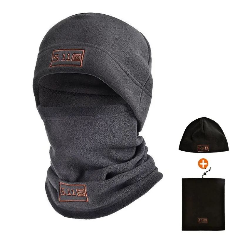 Winter Warm Outdoor Fleece Hat Scarf Thickened Autumn and Winter Men and Women Coldproof Warm Mountaineering Riding Mask Set