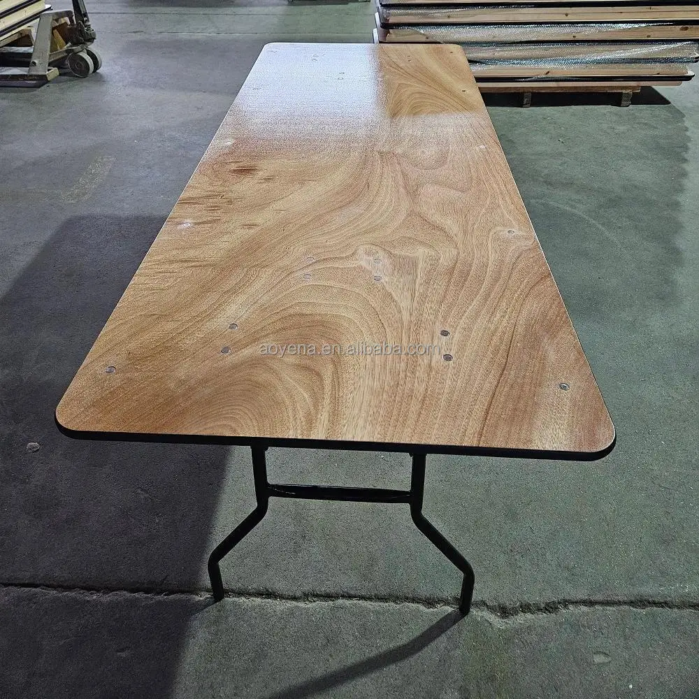 Hot Selling Low Price High Quality Rectangular Folding Plywood Table for  Wedding Parties
