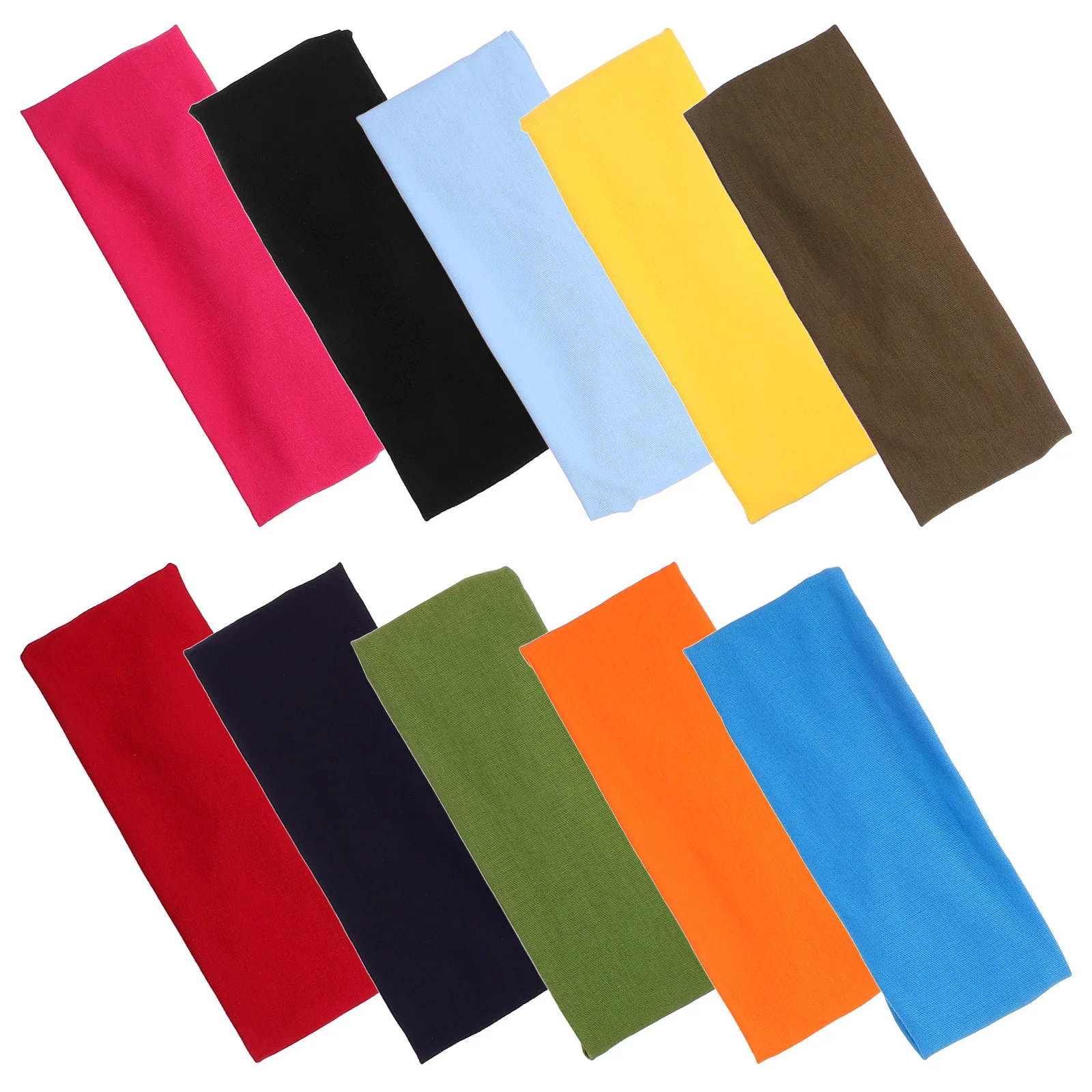 

10Pcs Yoga Sweat Absorbing Headbands Anti-Slip Sports Hair Bands Fitness Gym Workout Athletic Sweatbands for Men Women