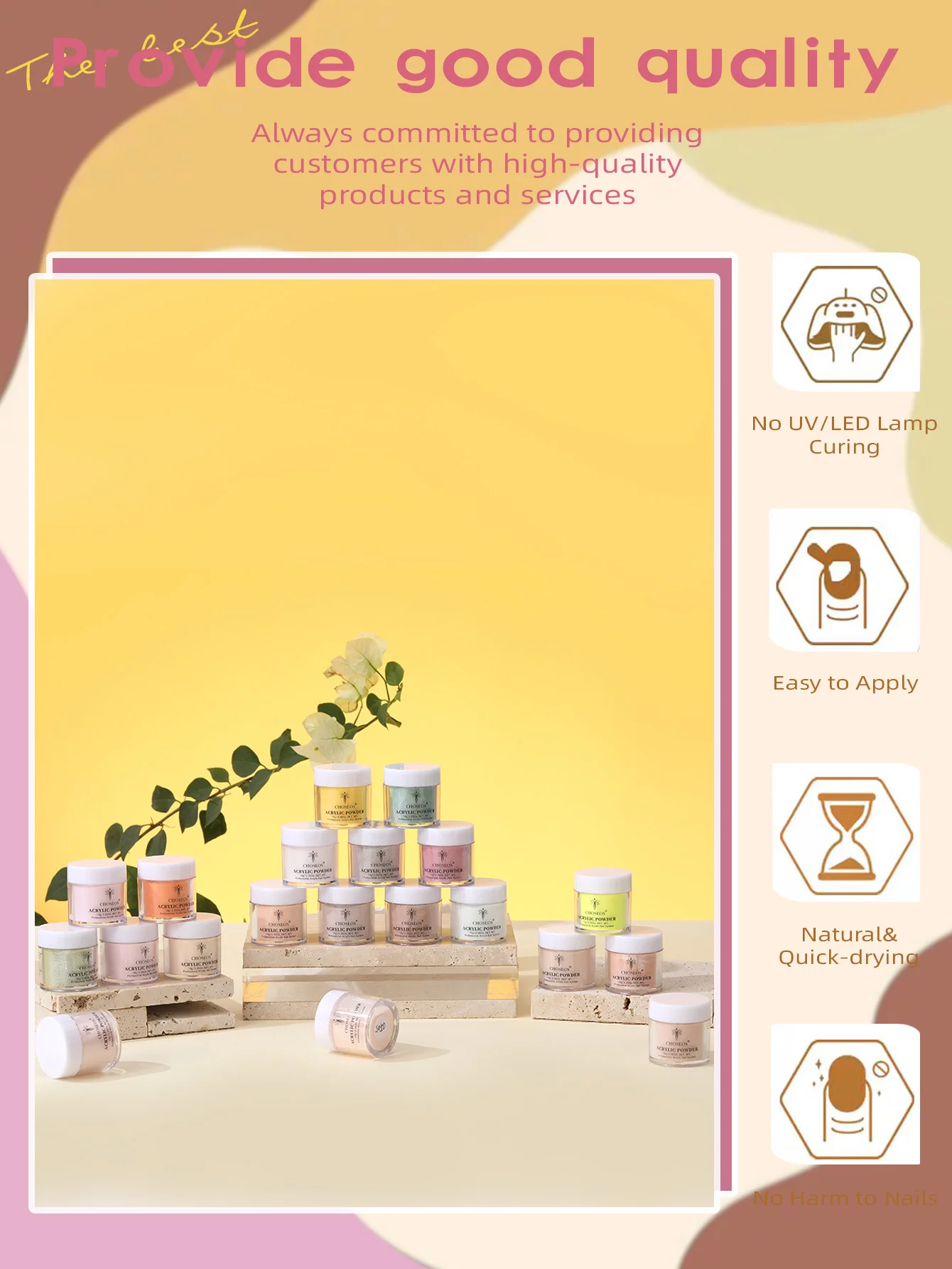 Professionelles Nailart-Set aus Acryl mit 20-Farben-Acryl, geeignet für die French-Maniküre-Verlängerung, keine Nagellampe erforderlich