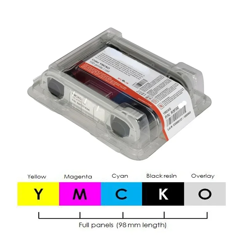 Original Evolis R5F008S130 YMCKO ID Card Printer Resin Ribbon for Zenius Primacy Elypso 300prints