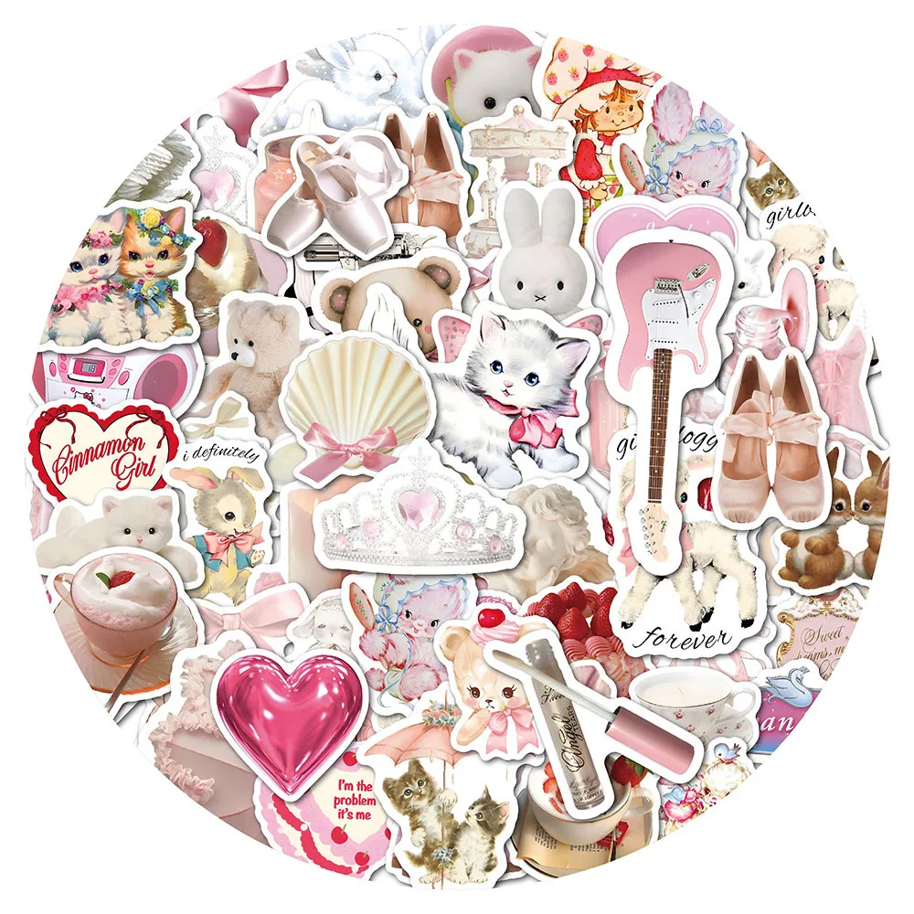 10/30/50pcs Coquette Cute Cartoon Graffiti Sticker Scrapbook Girl Heart Laptop Phone Decorative Luggage Car Decal Decor Stickers