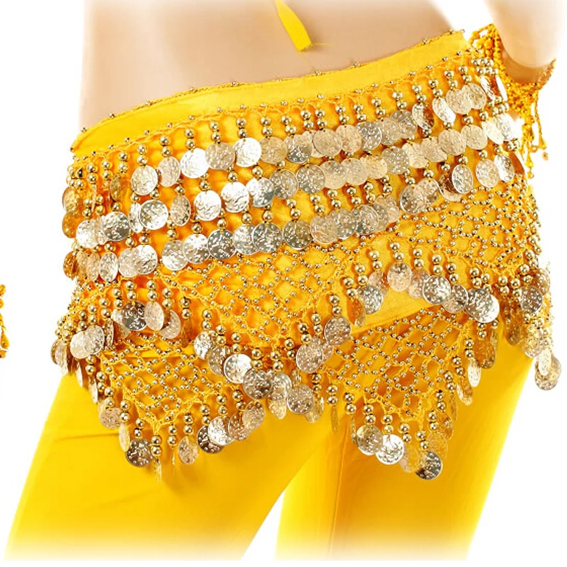 تخصيص المرأة الجديدة الكبار ملابس رقص البطن الخصر سلسلة معلقة عملة ممارسة وشاح الخصر زي مسابقة الرقص الهندي #4