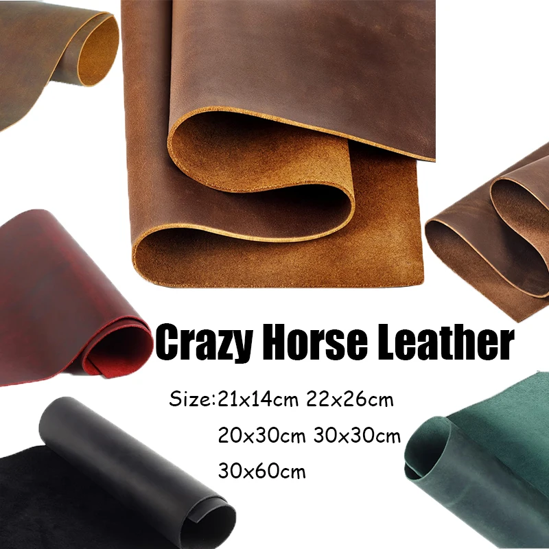 1 pcs Leather Crazy Horse DIY Leathercraft ,Vintage Oil-Tanned Pull-Up Cowhide, Leather for Handmade Vintage