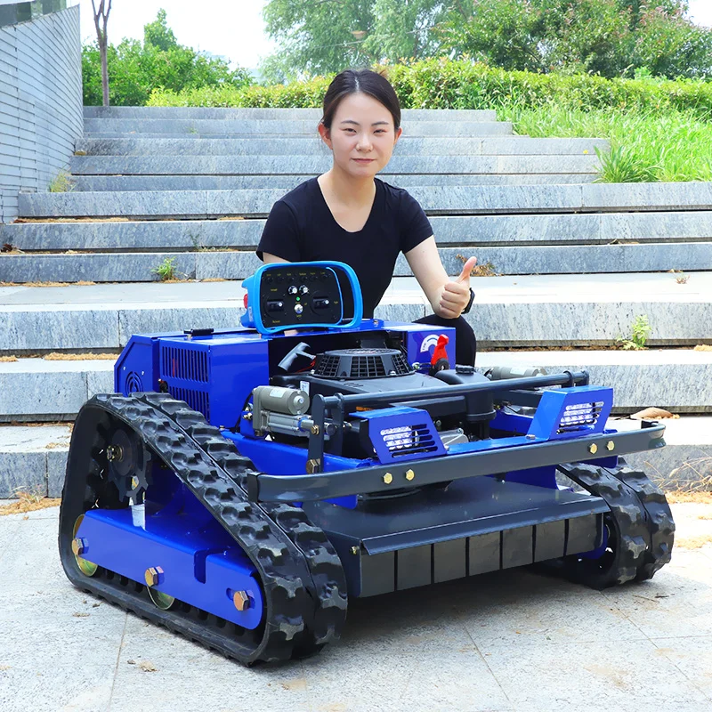 Personalización CE EPA aprobado todo terreno RC cortador de césped jardín oruga Control remoto Robot cortacésped con hoja de nieve