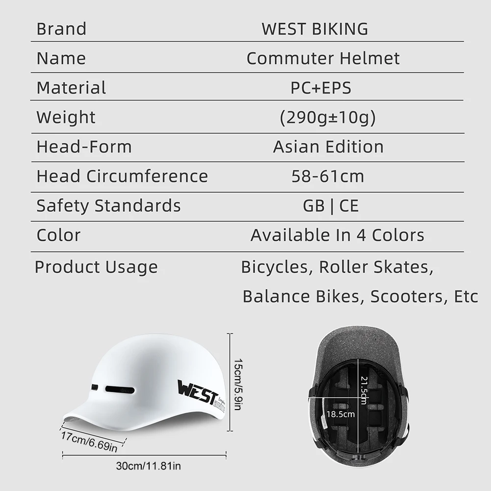 WEST BIKING Cycling Helmet Bike Helmet with Vents Skateboard Helmet Integrally-Molded Bicycle Helmet Sports Helmet for Road Bike