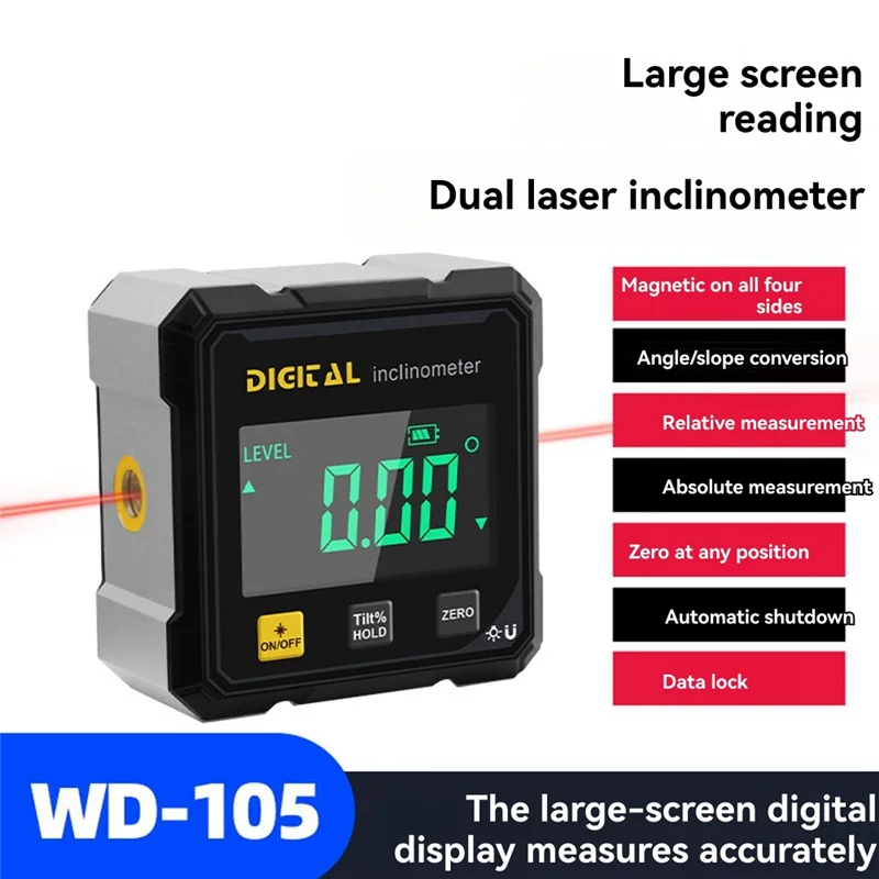 Деревообрабатывающие инструменты, 4-сторонний магнитный инклинометр, цифровой прибор для измерения угла с измерением наклона
