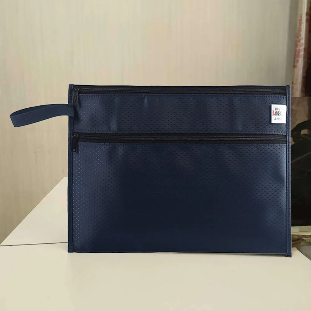Pasta de arquivo grande com zíper à prova d'água, capacidade de armazenamento de documentos, pasta portátil, bolsa com zíper para escritório, uso doméstico
