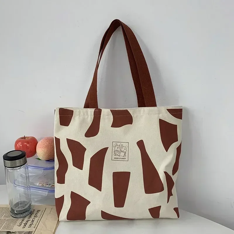 SHB01-Bolso de hombro de lona para mujer, bolsa de compras reutilizable ecológica de tela de algodón, bolso de mano grande para estudiante, 2023