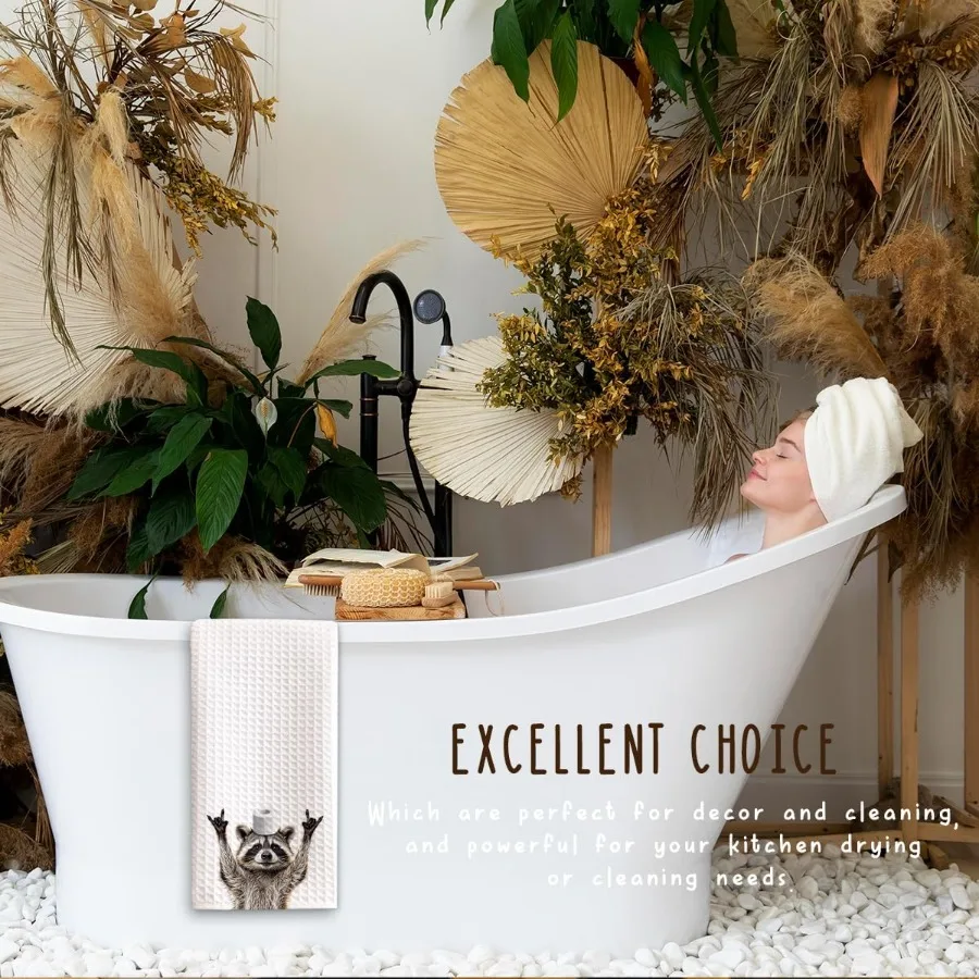 1 قطعة مناشف اليد الراكون للحمام 16x23.5 لينة ستوكات لطيف الحيوان هدايا للبالغين الراكون تحت عنوان المطبخ حمام ضيف Ro