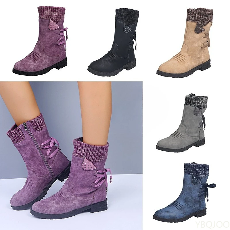 Zapatos de algodón gruesos y cálidos para mujer, zapatos elegantes minimalistas antideslizantes y resistentes al desgaste, botas cortas versátiles a la moda para invierno