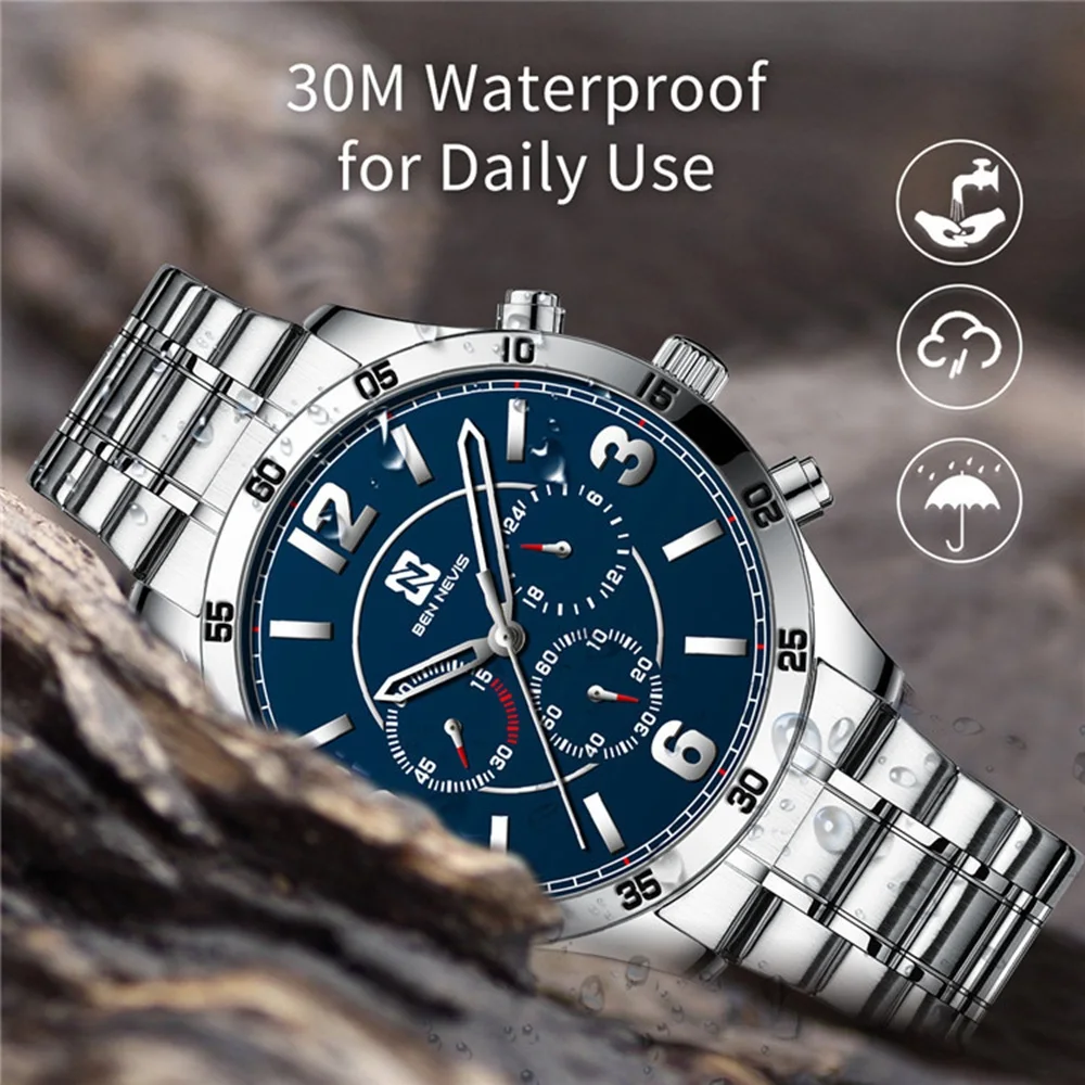 

Luxury Men Watch 45mm Wristwatch Install Quartz Movement 3ATM Diving Men's Sport Wristwatch
