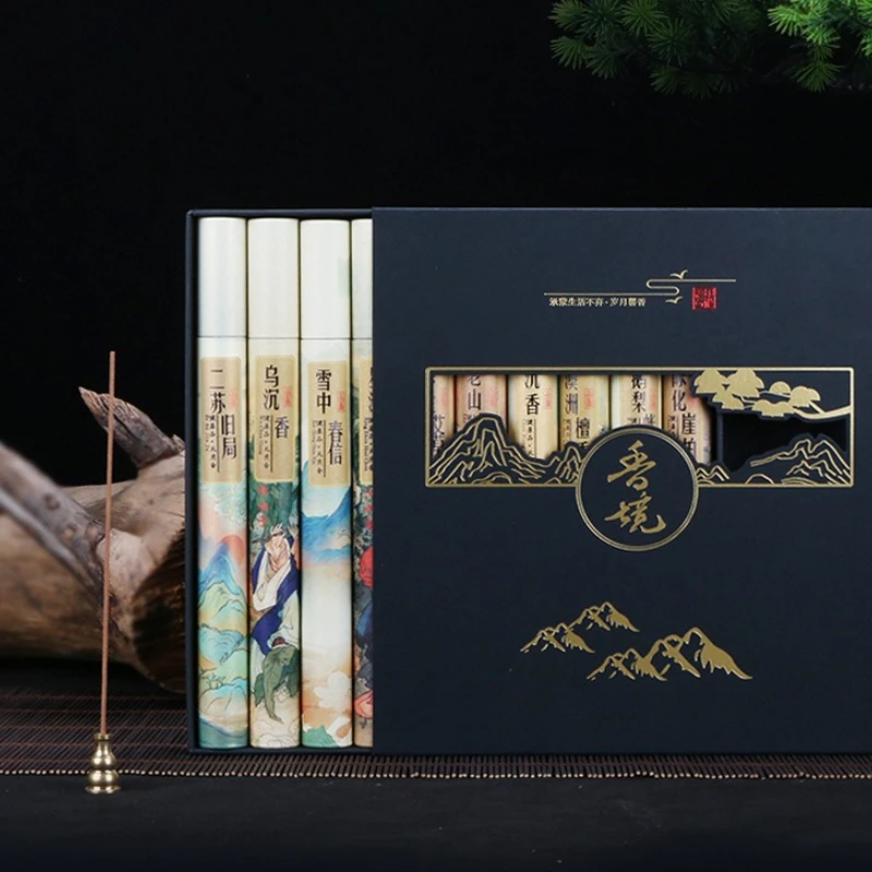 10x20g in One Box Natural Incense Sticks 21cm Laoshan Sandalwood Laveder Deodorize Home Fragrance Stick Incense